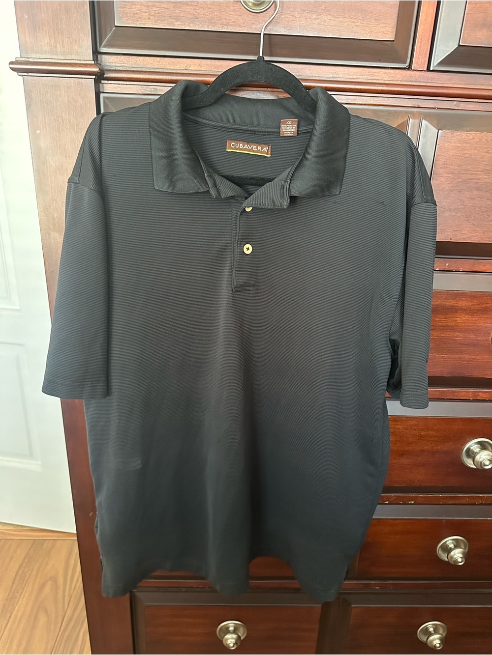 Cubavera Men’s XL Black Polo Ahirt with Subtle Texture